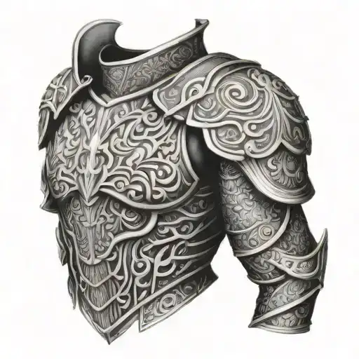 intricate shoulder armor tattoo tattoo design idea