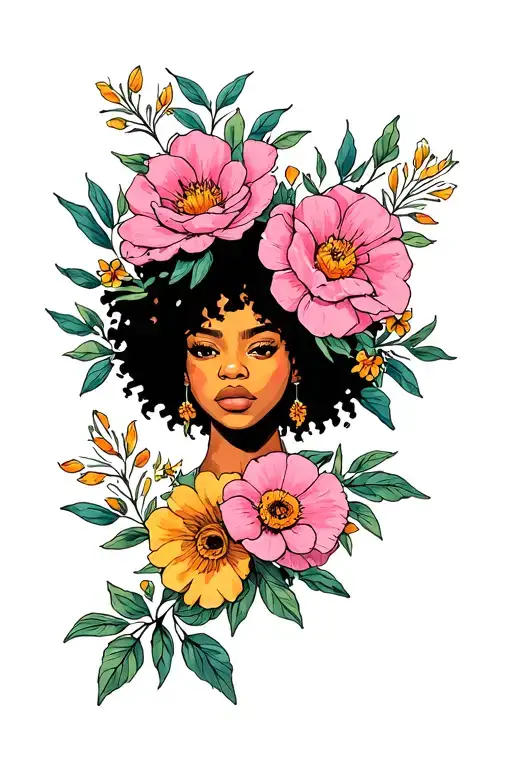 ctrl sza with flowers symbolizing strength and resilience and beauty tattoo design idea