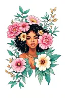 ctrl sza with flowers symbolizing strength and resilience and beauty tattoo design idea