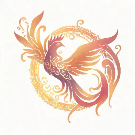 Phoenix mandala design incorporating elements tattoo design idea