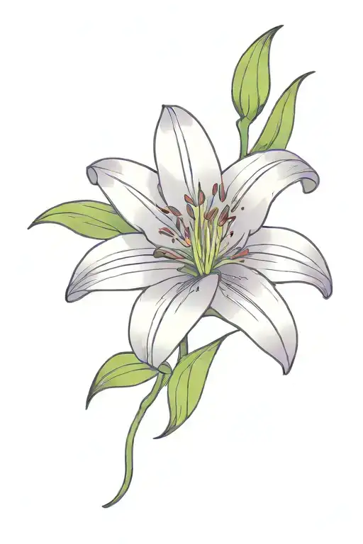 lily flower purple flower growing tattoo design idea