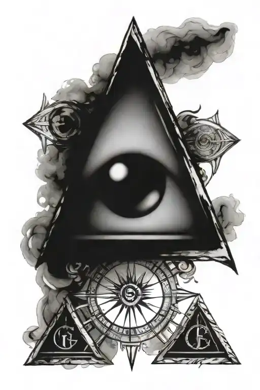 all seeing eye G compass and square  tattoo design idea