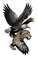 aztec theme sleeve tattoo featuring leopard and eagles tattoo design idea