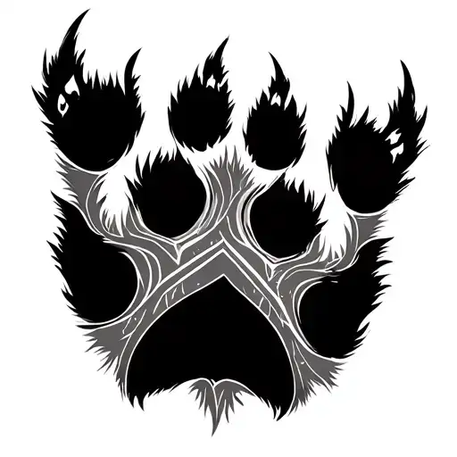 bear paws, tribal patterns tattoo design idea
