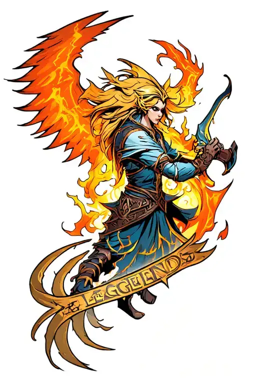 arcane league of legends sleeve tattoo design idea