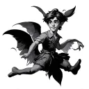 peter pan flying tattoo design idea