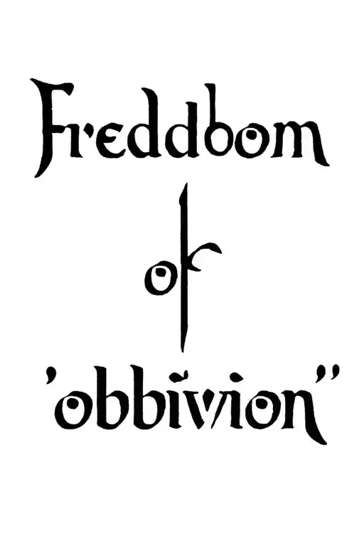 "Freddom of oblivion"  oblivion  tattoo design idea
