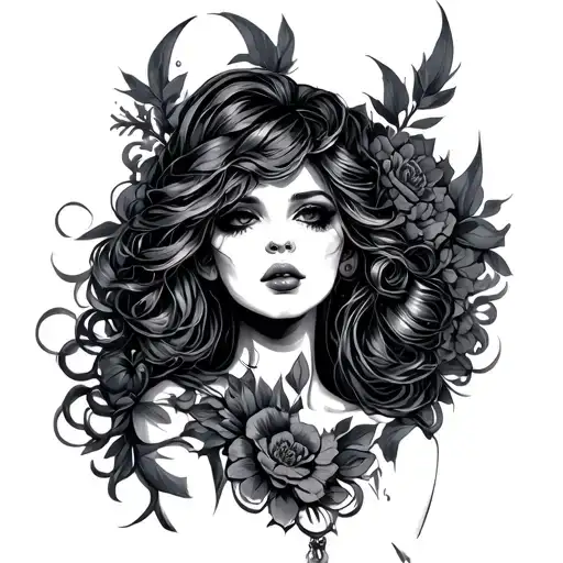 sexy pale girl tattoo design idea