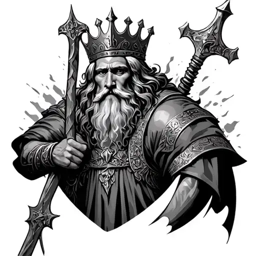 king david as a warrior  tattoo design idea