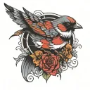 evil sparrow tattoo design idea