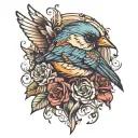 evil sparrow tattoo design idea