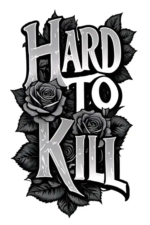 "Hard to Kill" roses tattoo design idea