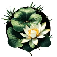 LUCKY BAMBOO, CLOVER LEAF, LOTUS FLOWER tattoo design idea