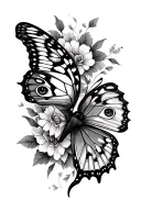 tiger butterfly tattoo design idea