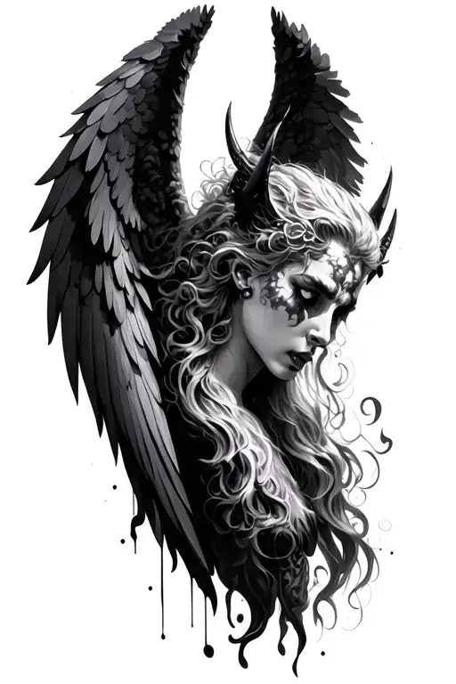 ANGELS AND DEMONS tattoo design idea