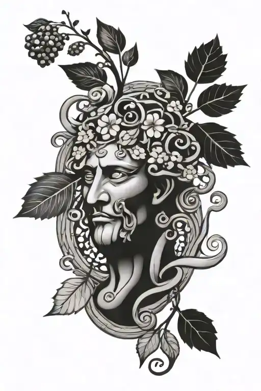 dionysus symbol tattoo design idea