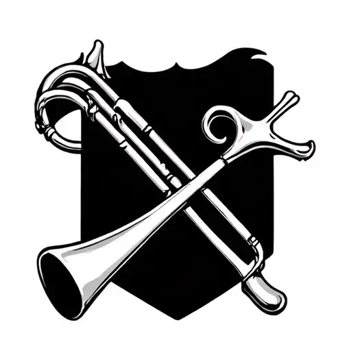 Ratatouille trombone fork crossed tattoo design idea