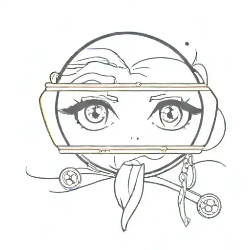 anime both eyes in rearview mirror  tattoo design idea