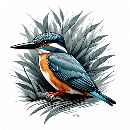 Kingfisher tattoo design idea