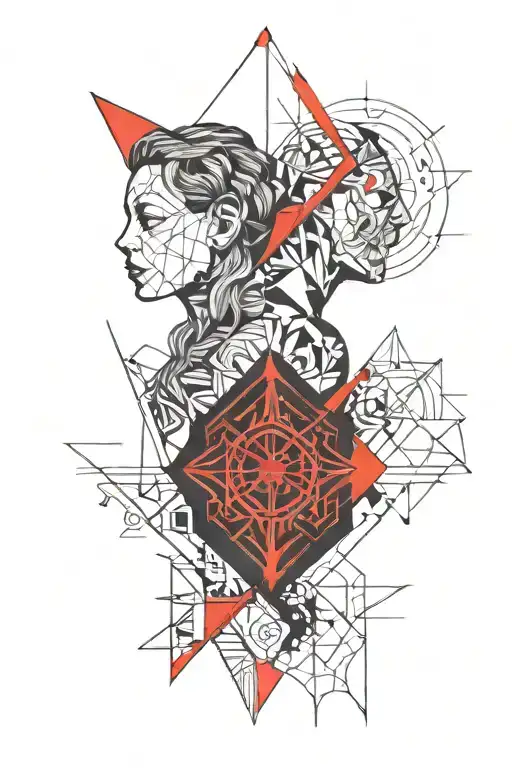 Mon and son tattoo, red and black tattoo design idea