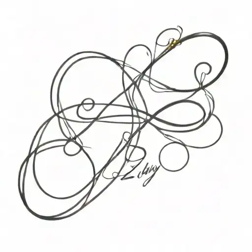 A simple infinity tattoo with the names Jay and Zay hidden on the lines tattoo design idea