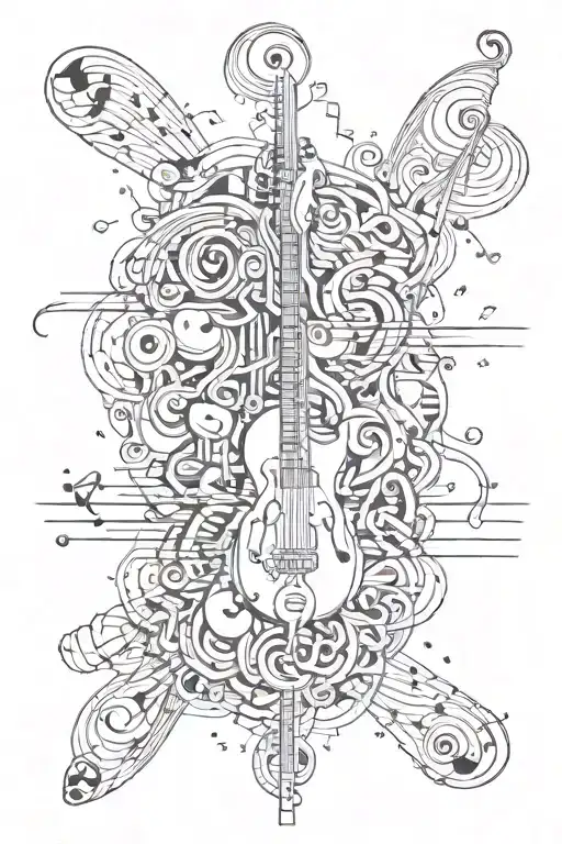 abstract design writing, music, art, love tattoo design idea