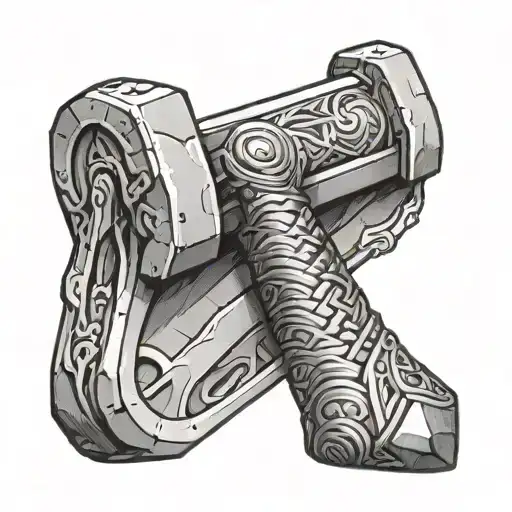Hammer of thor tattoo design idea
