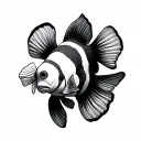 clown fish anenone  tattoo design idea
