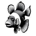 clown fish anenone  tattoo design idea