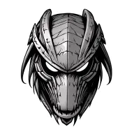 predator mask looking tattoo design idea