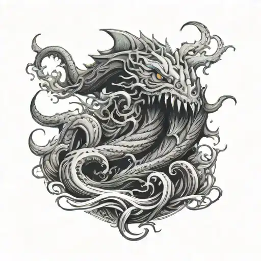 Sea Monster tattoo design idea