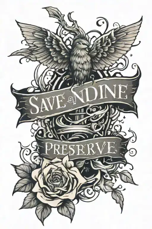 torn skin underneath it the inscription save and preserve tattoo design idea
