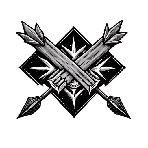 arrows crossed tattoo design idea