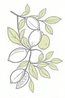 olive branch with lemon and lime branch. Add ladybug tattoo design idea