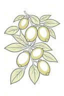 olive branch with lemon and lime branch. Add ladybug tattoo design idea