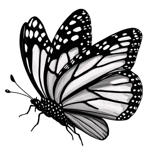 three sisters monarch butterfly tattoo design idea