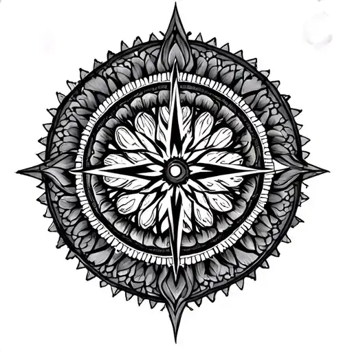 Mandala Compass tattoo design idea