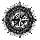 Mandala Compass tattoo design idea