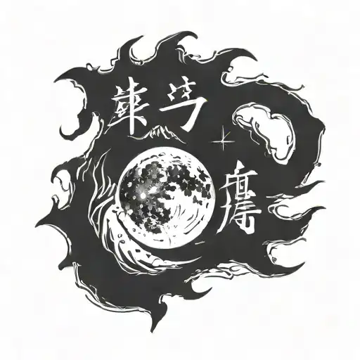The Japanese word for moonlight is “gekkou” do something medium that can be placed on my arm about that word  . Personal tattoo design idea