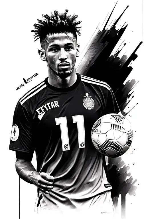 Neymar JR jersey number 11 tattoo design idea