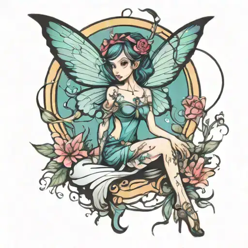fairy tattoo design idea