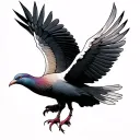 Flying dove facing forward tattoo design idea