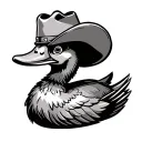 cowboy duck tattoo design idea