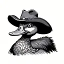 cowboy duck tattoo design idea