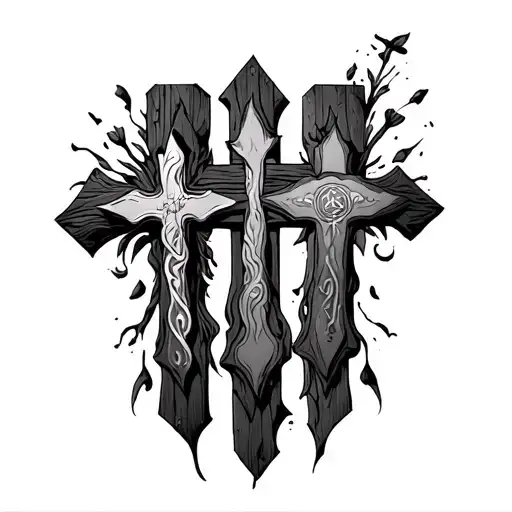 3 crosses with that isaiah 41:10 tattoo design idea