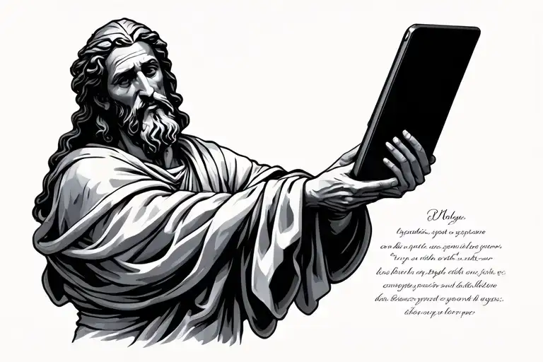 moses holding tablets  tattoo design idea