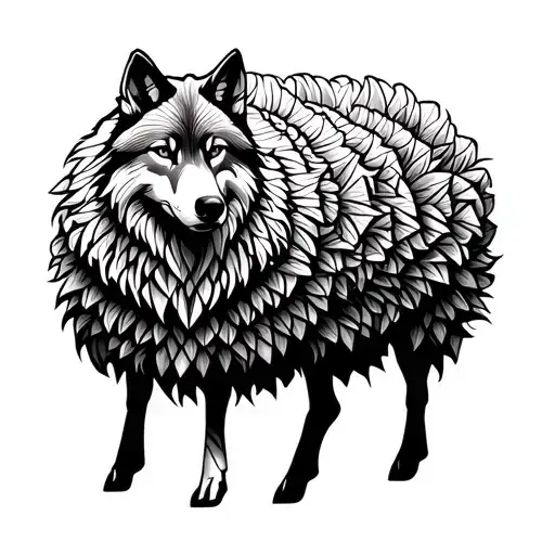 wolf in sheep clothing tattoo design idea