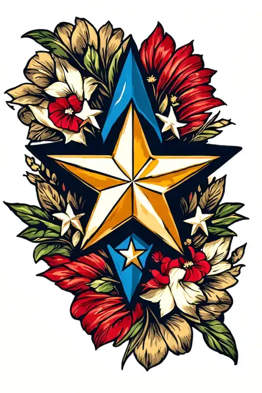 texas star tattoo design idea