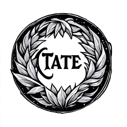 circle and name Tate tattoo design idea