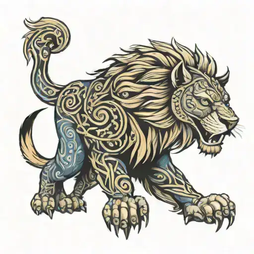 lion Viking tattoo design idea
